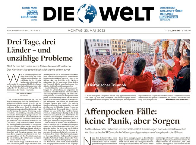 Die Welt Zeitung 23. Mai 2022