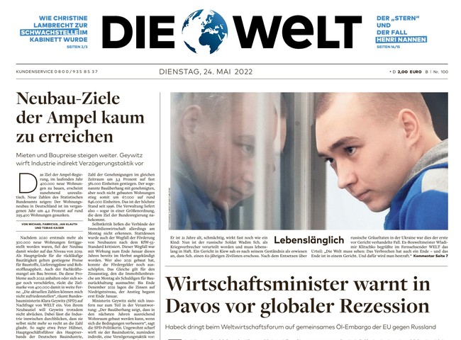 Die Welt Zeitung 24. Mai 2022