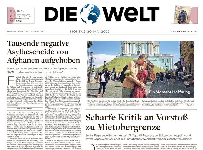 Die Welt Zeitung 30. Mai 2022