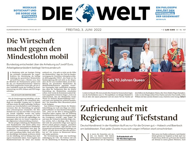 Die Welt Zeitung 3. Juni 2022