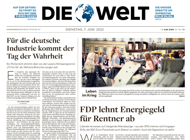 Die Welt Zeitung 7. Juni 2022