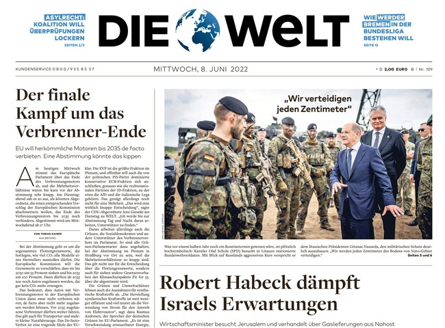 Die Welt Zeitung 8. Juni 2022