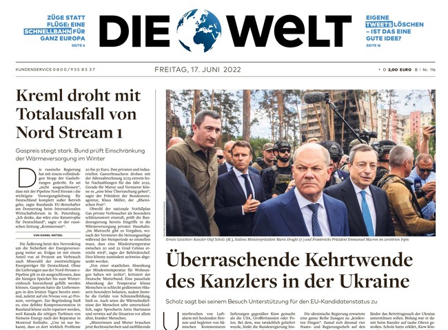Die Welt Zeitung 17. Juni 2022