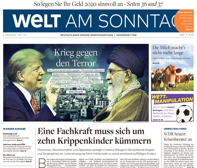 Welt am Sonntag Zeitung 5. Januar 2020