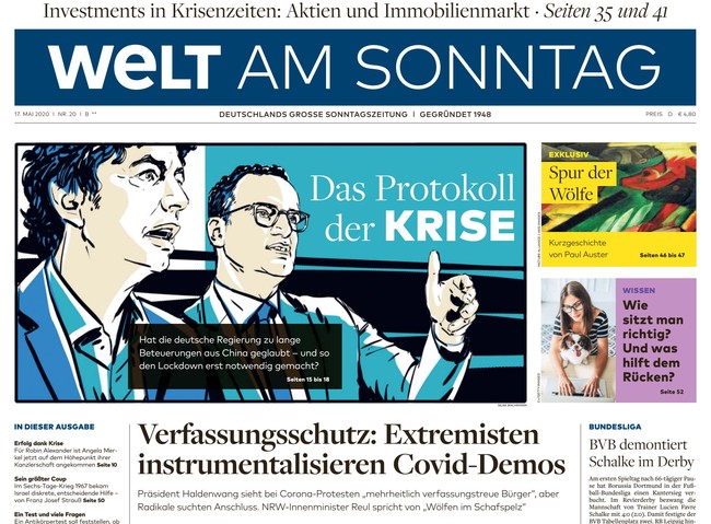 Welt am Sonntag Zeitung 17. Mai 2020