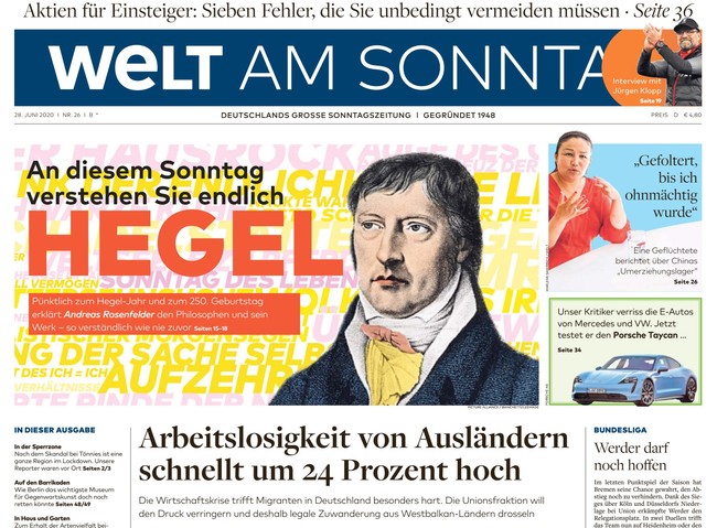 Welt am Sonntag Zeitung 28. Juni 2020