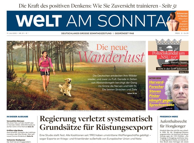 Welt am Sonntag Zeitung 19. Juli 2020