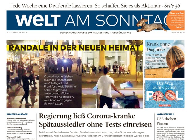 Welt am Sonntag Zeitung 26. Juli 2020