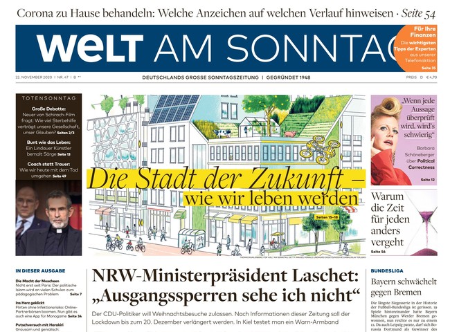 Welt am Sonntag Zeitung 22. November 2020