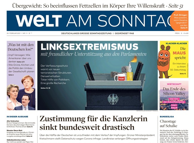 Welt am Sonntag Zeitung 28. Februar 2021