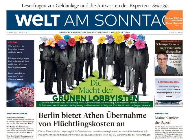 Welt am Sonntag Zeitung 25. April 2021