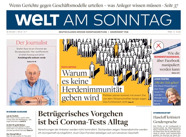 Welt am Sonntag Zeitung 30. Mai 2021