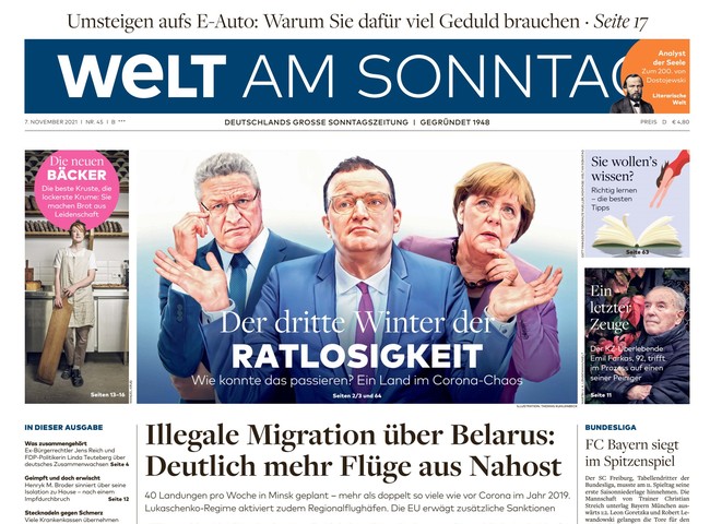 Welt am Sonntag Zeitung 7. November 2021