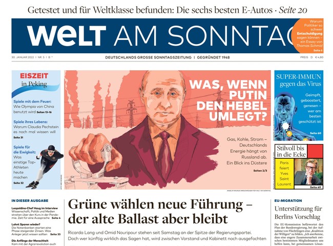 Welt am Sonntag Zeitung 30. Januar 2022