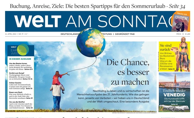 Welt am Sonntag Zeitung 24. April 2022